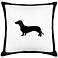 Dachshund Black Canvas and Microsuede 18" Square Pillow