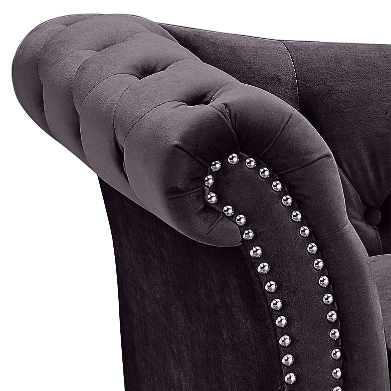 Image 2 Dachshund Gray Velvet and Wood Pet Bed more views