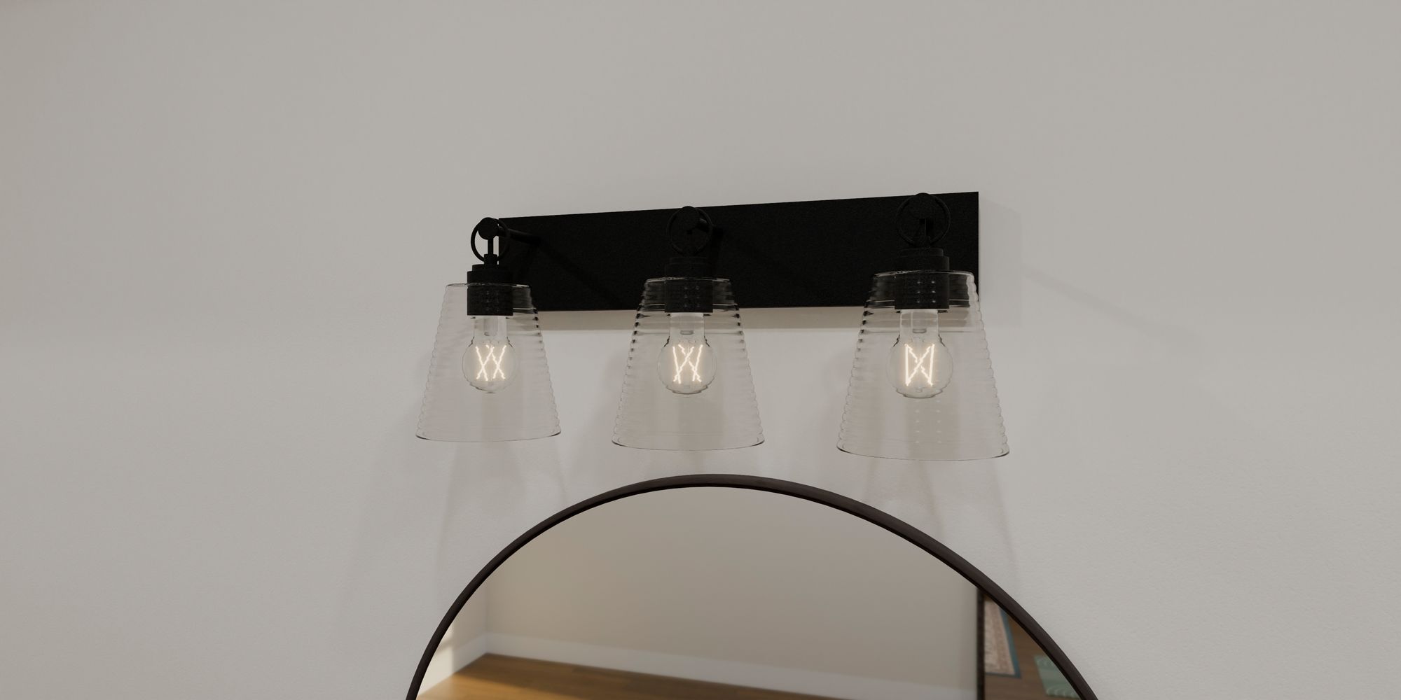 Dacosta 3-Light Earth Black Bath Light