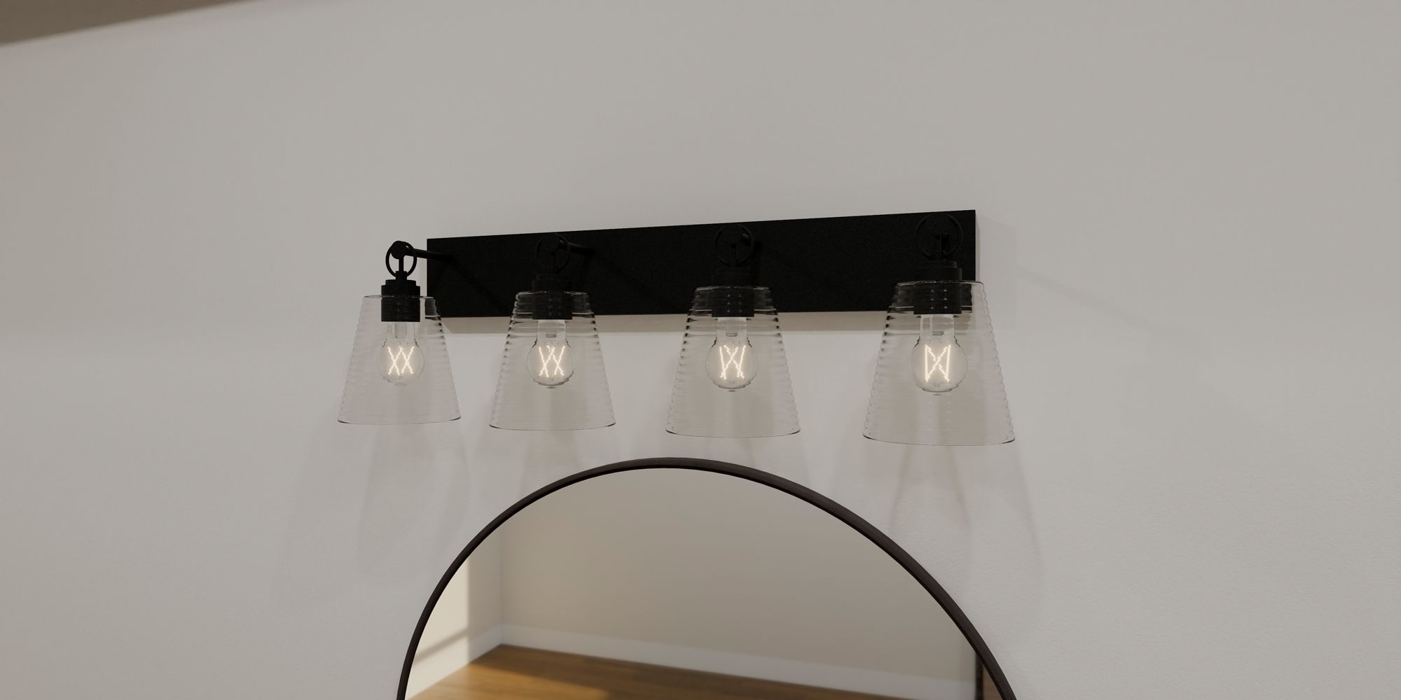 Dacosta 4-Light Earth Black Bath Light