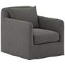 Dade Charcoal Fabric Outdoor Swivel Chair