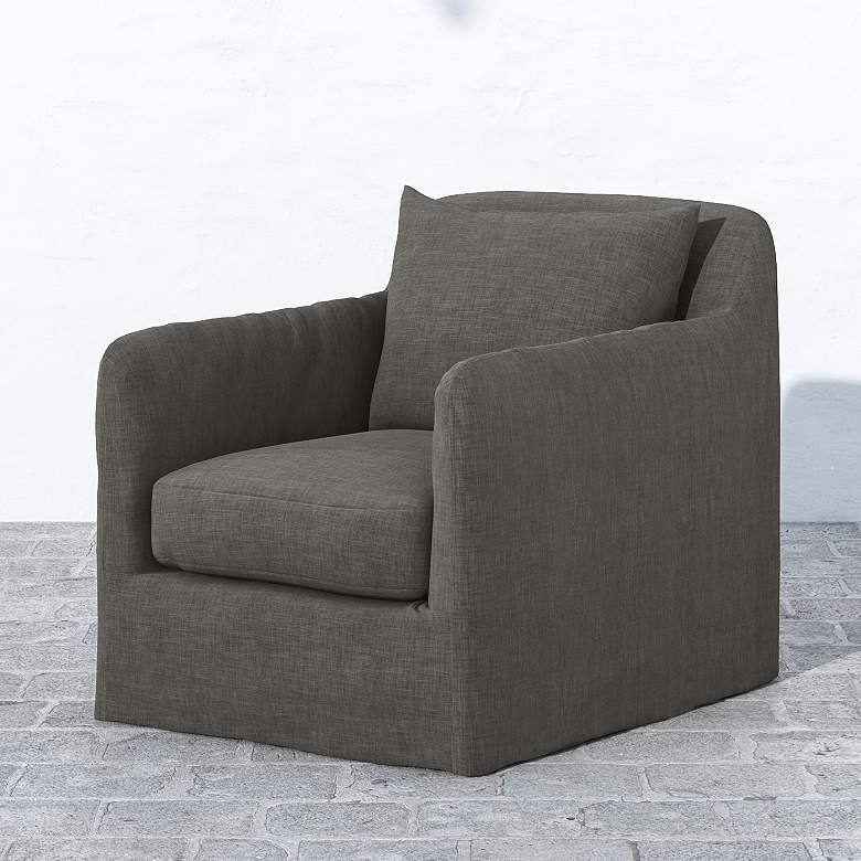 Image 1 Dade Charcoal Fabric Outdoor Swivel Chair