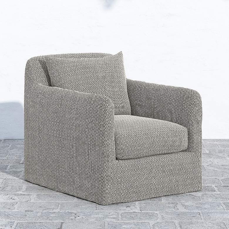 Image 1 Dade Faye Ash Fabric Outdoor Swivel Chair