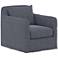 Dade Faye Navy Fabric Outdoor Swivel Chair