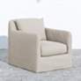Dade Faye Sand Fabric Outdoor Swivel Chair