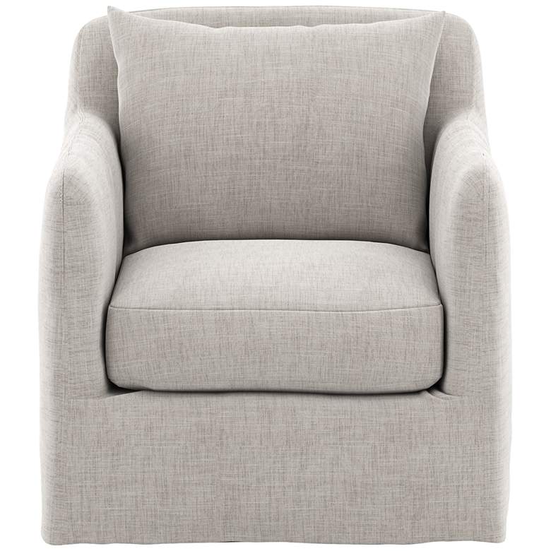 Image 2 Dade Stone Gray Fabric Outdoor Swivel Chair