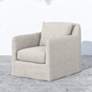 Dade Stone Gray Fabric Outdoor Swivel Chair
