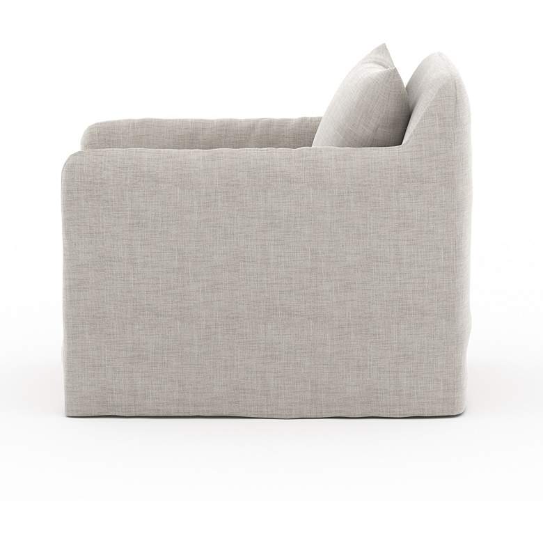 Image 4 Dade Stone Gray Fabric Outdoor Swivel Chair more views