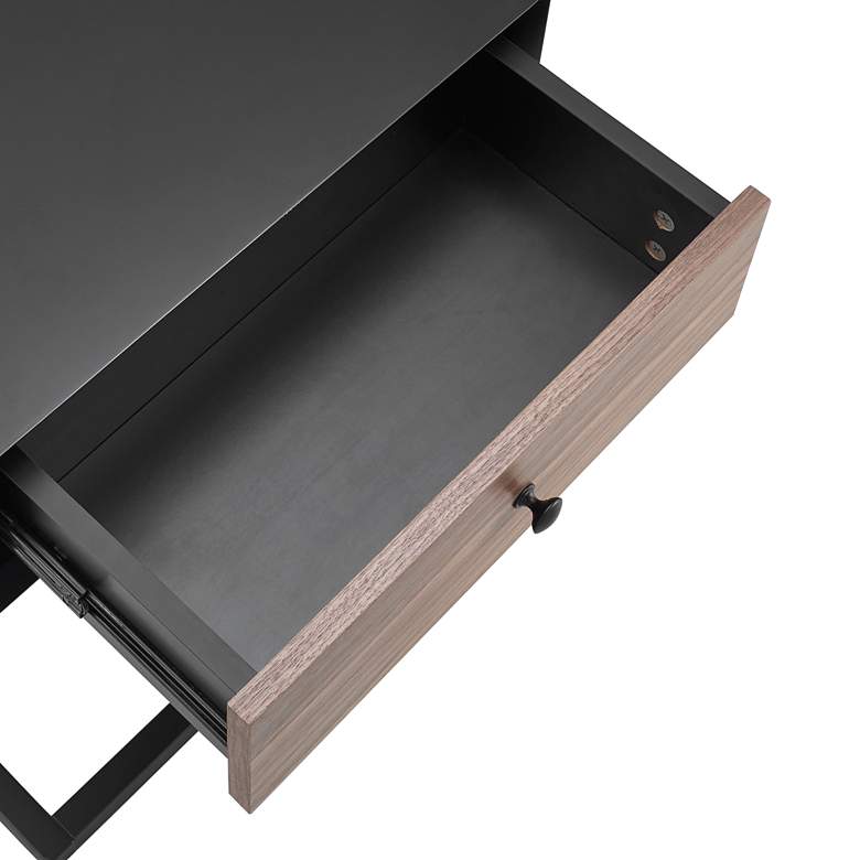 Image 3 Daeg 18 inchW Black 1-Drawer Smart Side Table with USB Outlet more views