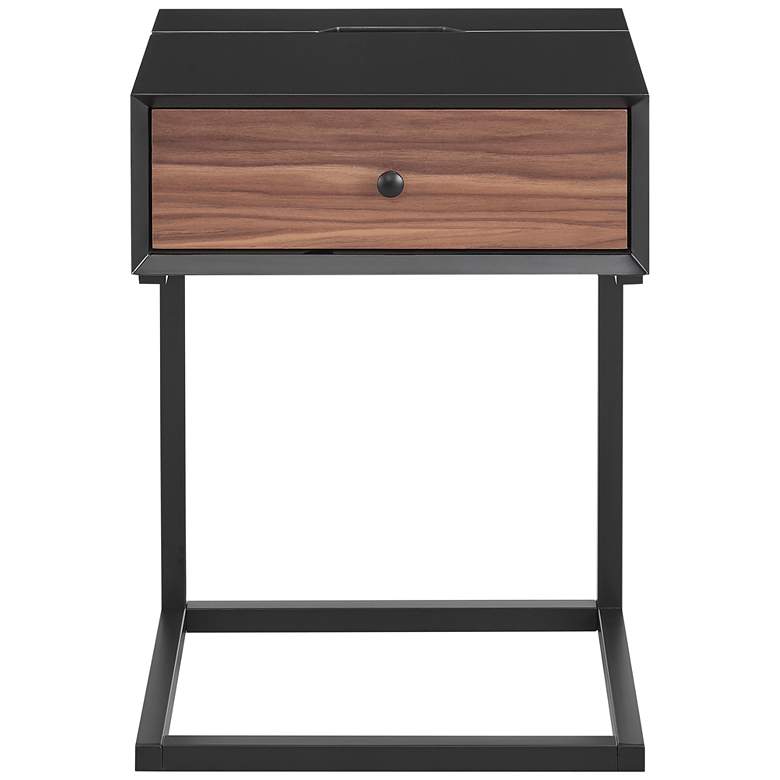 Image 6 Daeg 18 inchW Black 1-Drawer Smart Side Table with USB Outlet more views