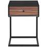 Daeg 18"W Black 1-Drawer Smart Side Table with USB Outlet