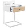 Daeg 18"W White 1-Drawer Smart Side Table with USB Outlet