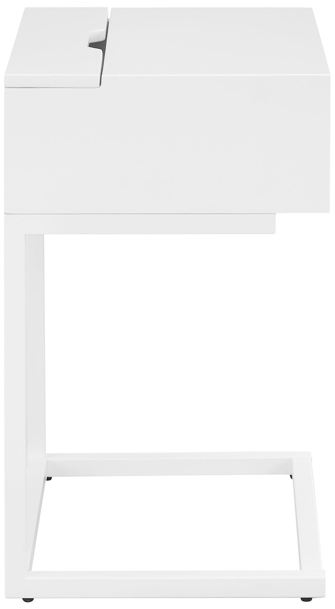 Daeg 18"W White 1-Drawer Smart Side Table with USB Outlet