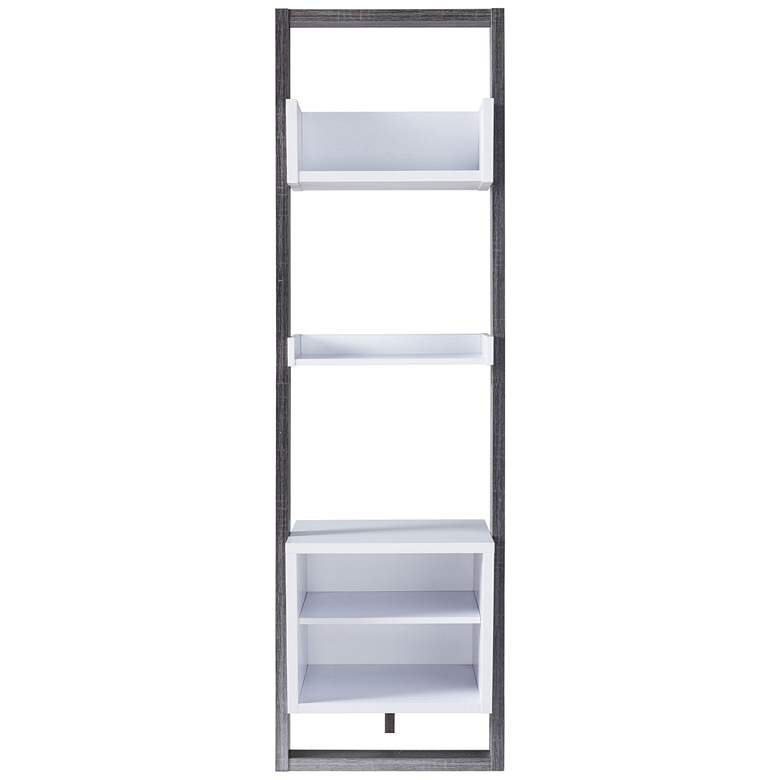 Daemore 20 3/4 inch Wide Gray and White 5-Shelf Ladder Bookcase