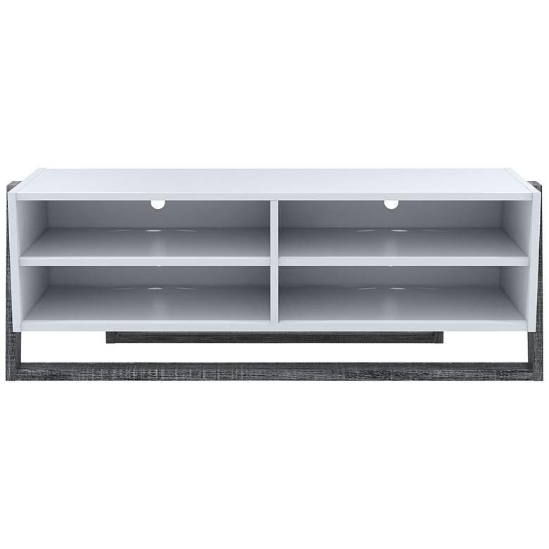 Image 2 Daemore 49 1/2" Distressed Gray and White 4-Shelf TV Stand