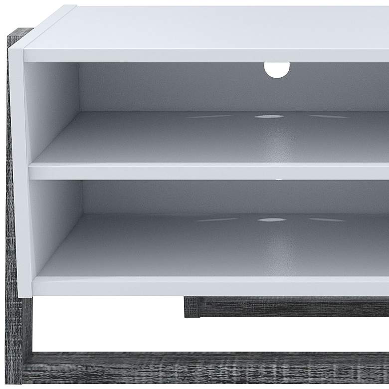 Image 3 Daemore 49 1/2" Distressed Gray and White 4-Shelf TV Stand more views