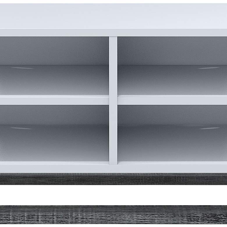 Image 4 Daemore 49 1/2" Distressed Gray and White 4-Shelf TV Stand more views
