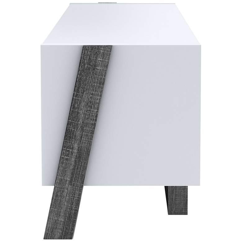 Image 6 Daemore 49 1/2" Distressed Gray and White 4-Shelf TV Stand more views