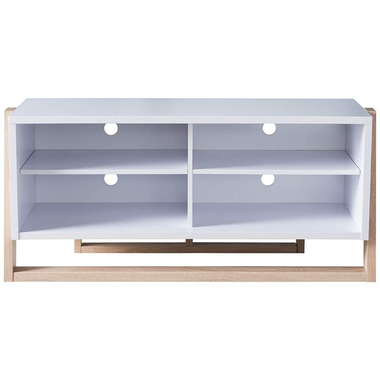 Image 2 Daemore 49 1/2" Natural and White 4-Shelf TV Stand