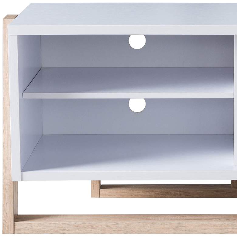 Image 3 Daemore 49 1/2" Natural and White 4-Shelf TV Stand more views