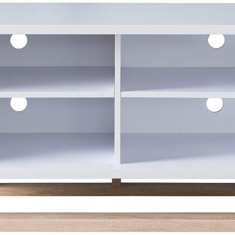 Image 4 Daemore 49 1/2" Natural and White 4-Shelf TV Stand more views