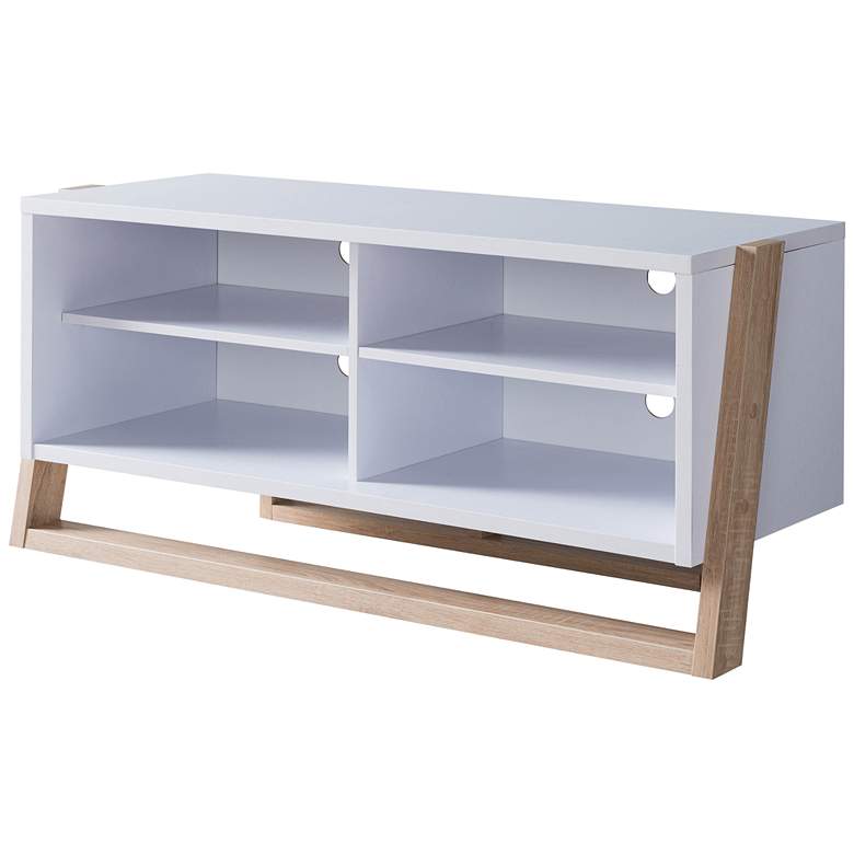 Image 5 Daemore 49 1/2" Natural and White 4-Shelf TV Stand more views