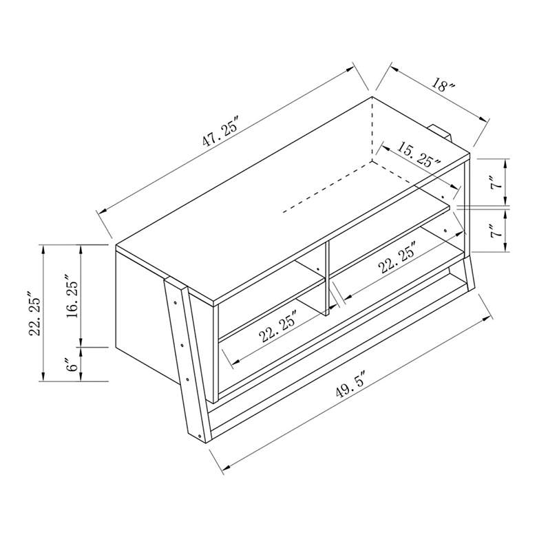 Image 7 Daemore 49 1/2 inch Natural and White 4-Shelf TV Stand more views