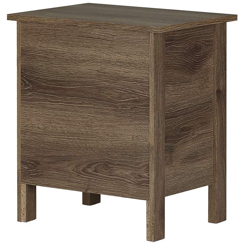 Image 5 Daena 19" Wide Distressed Walnut Wood 2-Drawer Nightstand more views