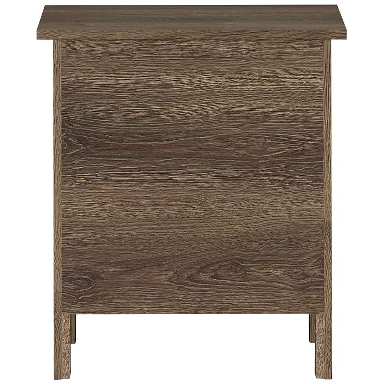 Image 6 Daena 19" Wide Distressed Walnut Wood 2-Drawer Nightstand more views
