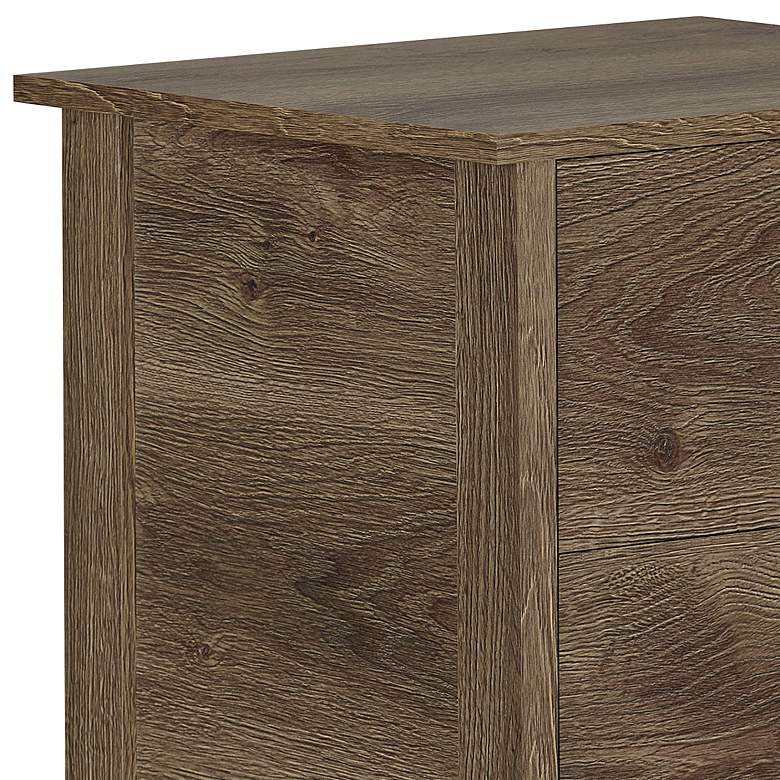 Image 3 Daena 19" Wide Distressed Walnut Wood 3-Drawer Nightstand more views