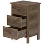 5_Daena 19" Wide Distressed Walnut Wood 3-Drawer Nightstand more views