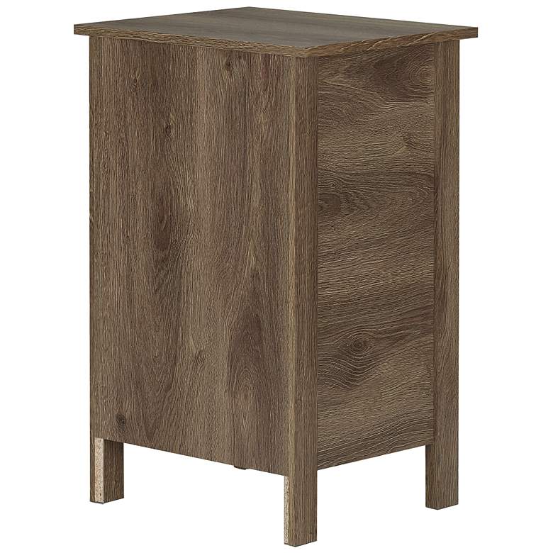 Image 6 Daena 19" Wide Distressed Walnut Wood 3-Drawer Nightstand more views