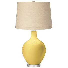 Image1 of Daffodil Burlap Drum Shade Ovo Table Lamp