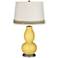 Daffodil Double Gourd Table Lamp with Scallop Lace Trim