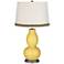 Daffodil Double Gourd Table Lamp with Wave Braid Trim