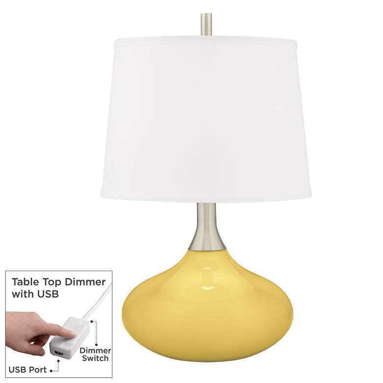 Image 1 Daffodil Felix Modern Yellow Table Lamp with Table Top Dimmer