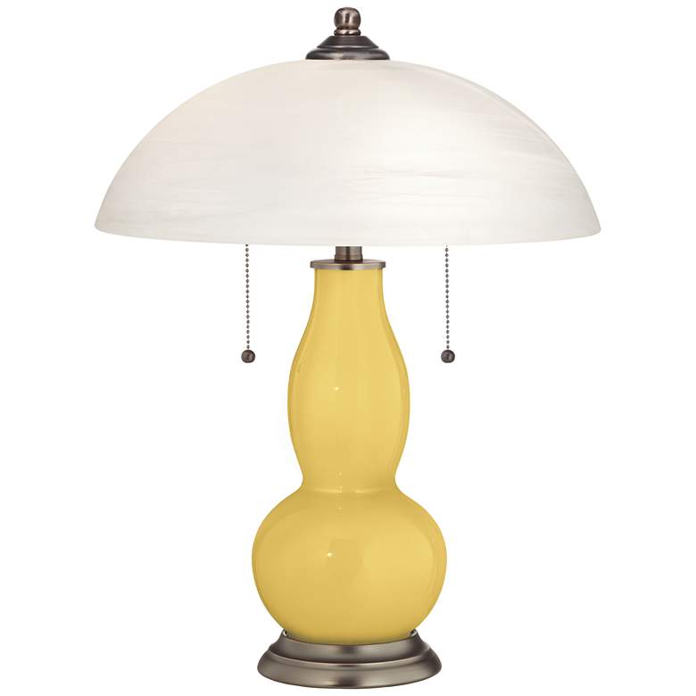 Image 1 Daffodil Gourd-Shaped Table Lamp with Alabaster Shade