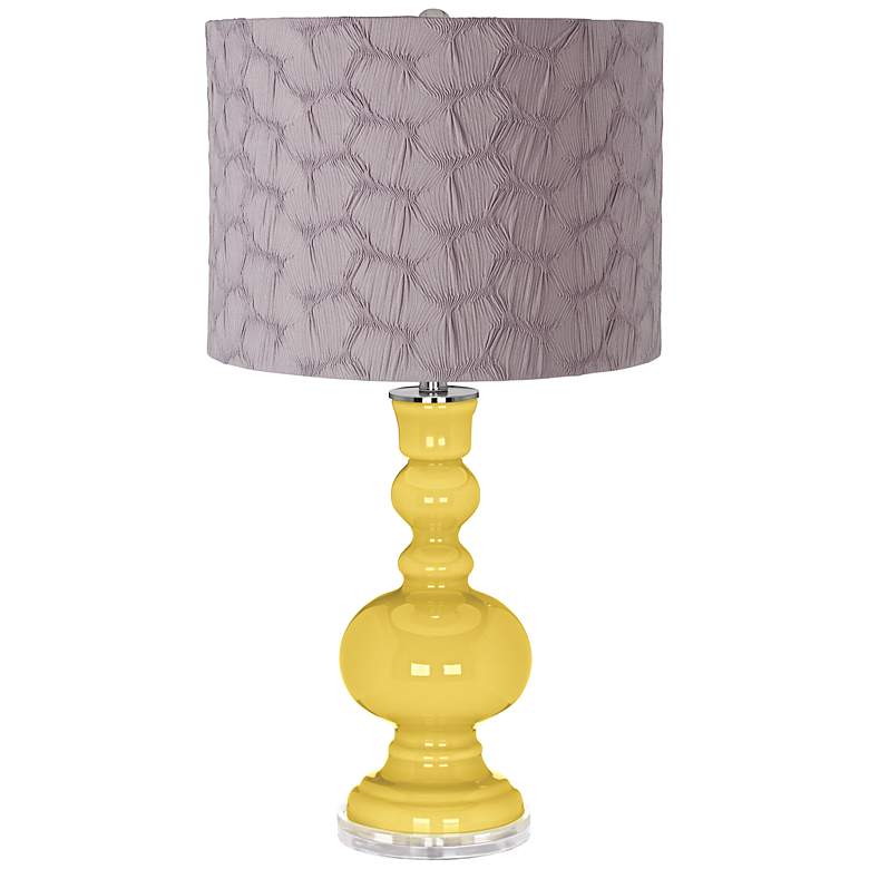 Image 1 Daffodil Gray Pleated Drum Shade Apothecary Table Lamp
