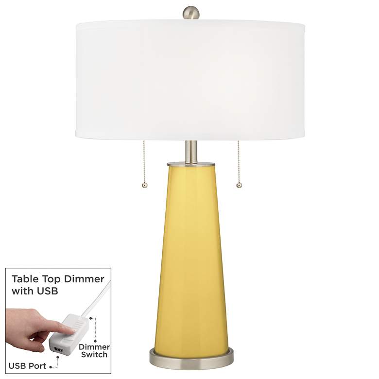 Image 1 Daffodil Peggy Glass Table Lamp With Dimmer