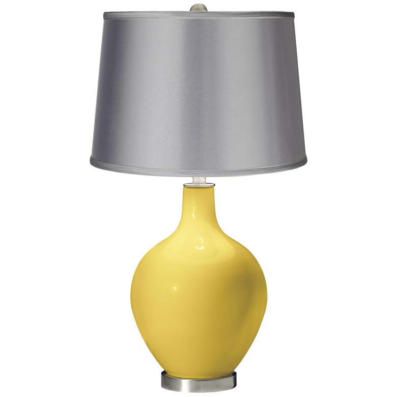 Daffodil - Satin Light Gray Shade Ovo Table Lamp