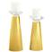 Daffodil Yellow Meghan Glass Candle Holders Set of 2