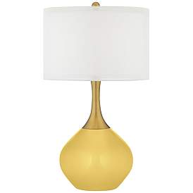 Image1 of Daffodil Yellow Nickki Brass Modern Table Lamp