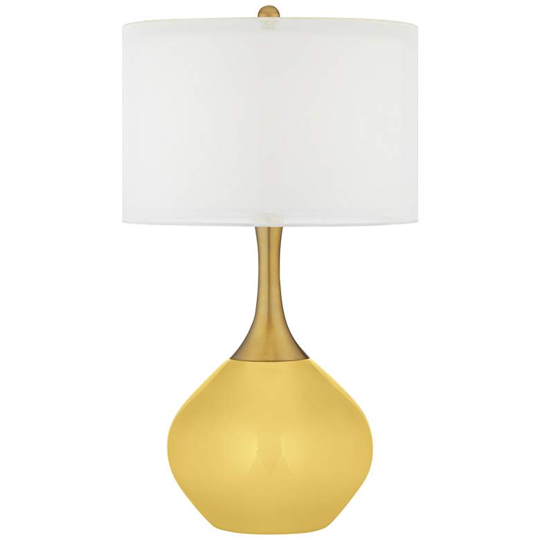 Image 1 Daffodil Yellow Nickki Brass Modern Table Lamp
