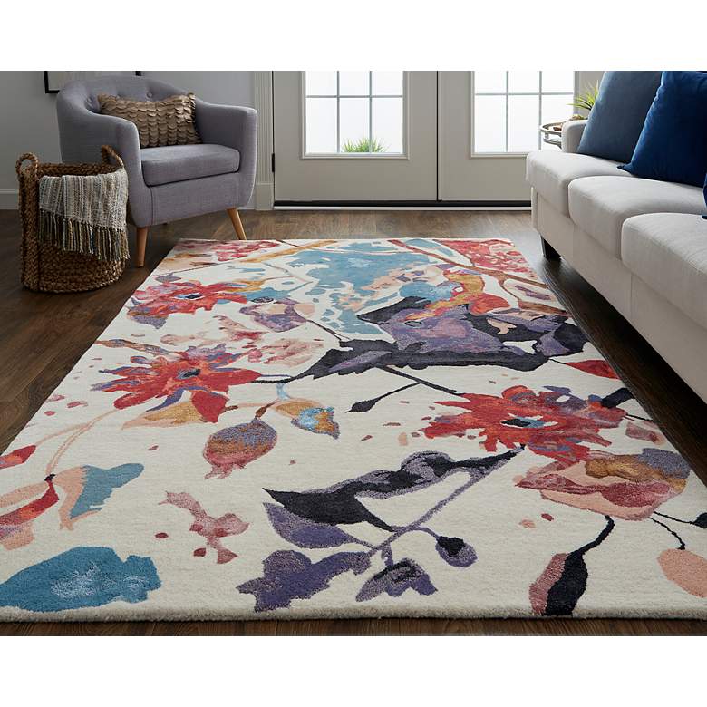 Image 1 Dafney 8863F 8'x10' Red and Purple Rectangle Area Rug