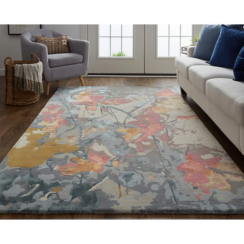 Image 1 Dafney 8867F 8'x10' Pink and Blue Rectangle Area Rug