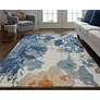 Thumbnail1 of Dafney 8871F 5'x8' Blue and Yellow Rectangle Area Rug
