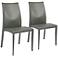 Dafney Gray Bonded Leather Side Chair Set of 2