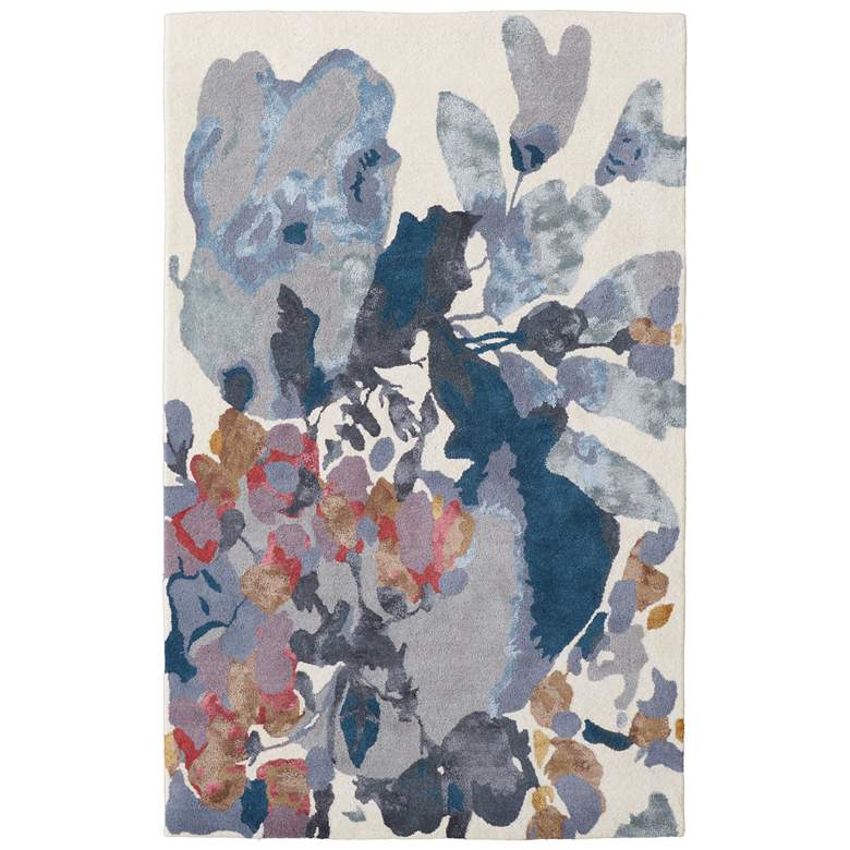Image 1 Dafney Transitional Floral & Botanical Hand Tufted Blue Area Rug 8869F