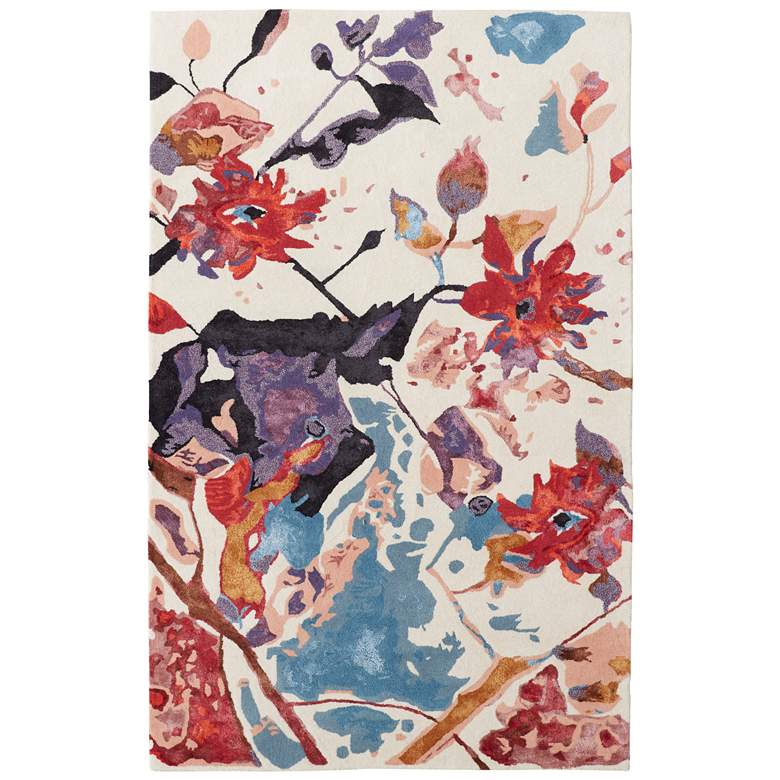 Image 1 Dafney Transitional Floral & Botanical Hand Tufted Red Area Rug 8863F