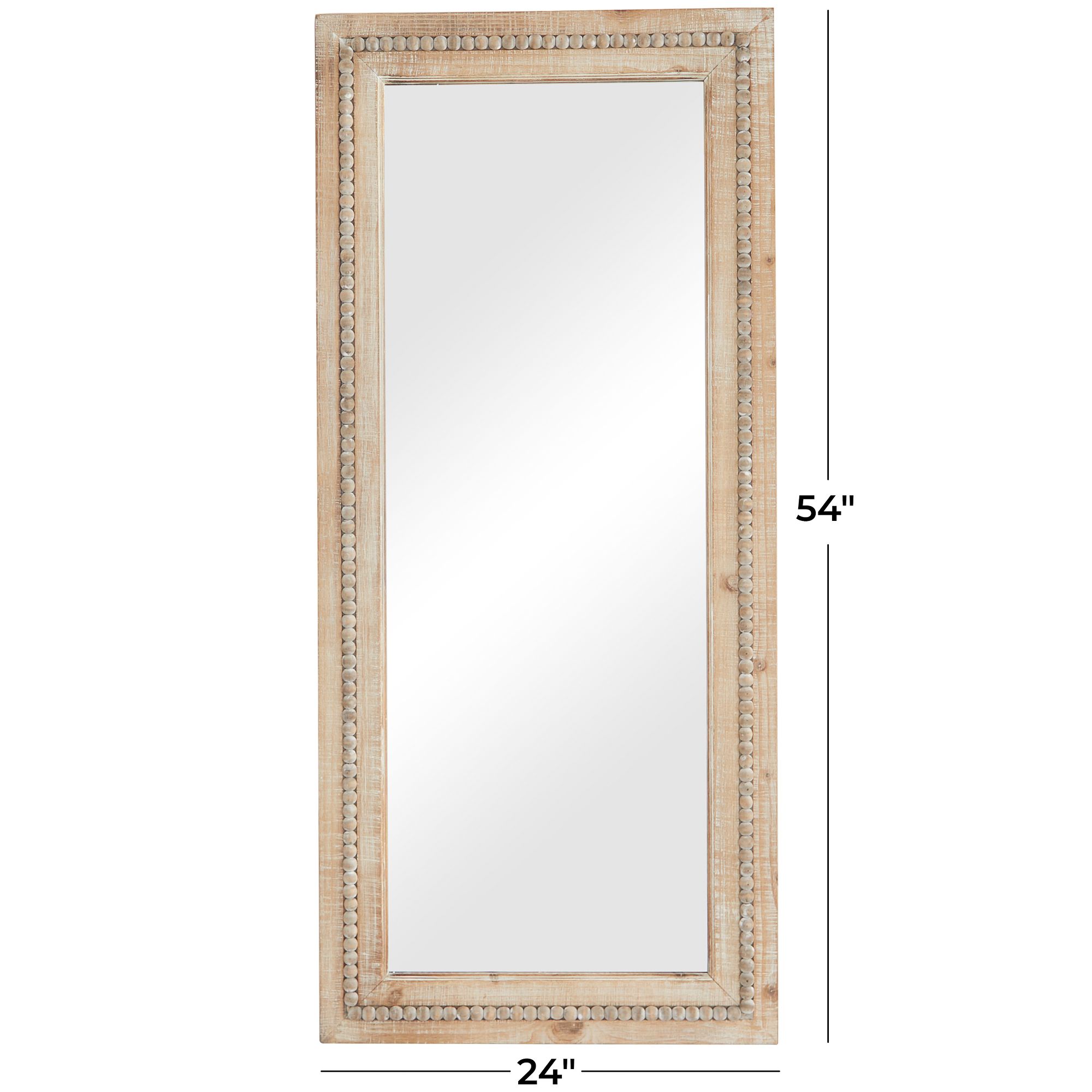 Image 7 Daga Distressed Brown Wood 24" x 54" Rectangular Wall Mirror more views